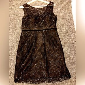 Like New Jenny Yoo Black Shimmery Lace Cocktail Dress